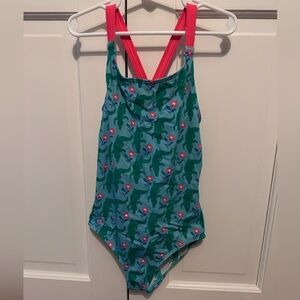 EUC BODEN CROSS BACK CROCODILE ALLIGATOR BATHING SUIT SIZE 8-9